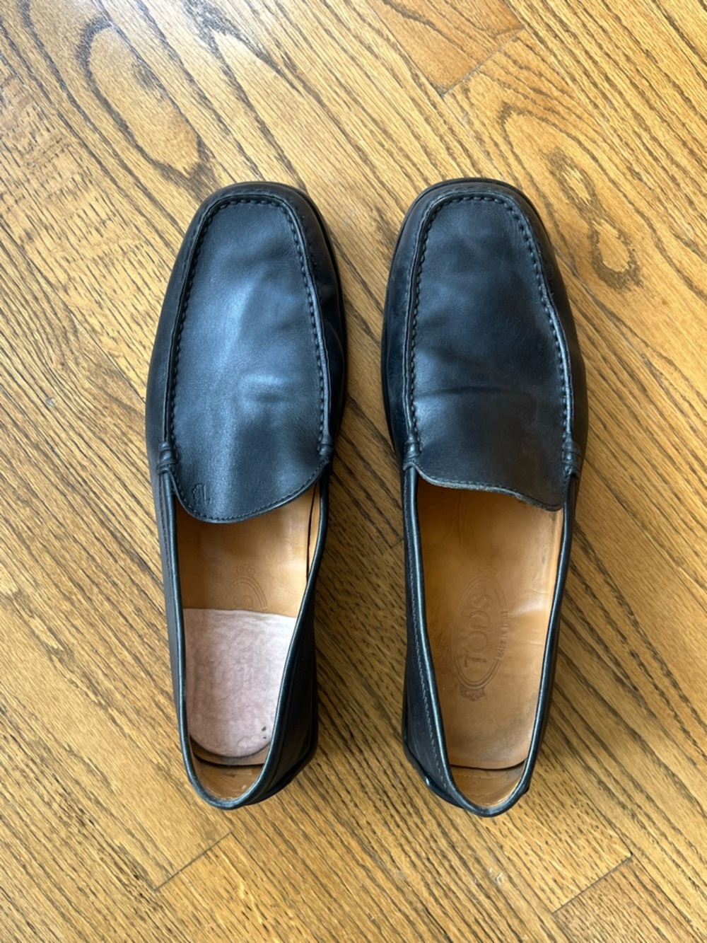 Tod's Black Leather Slip-On Driving Loafers